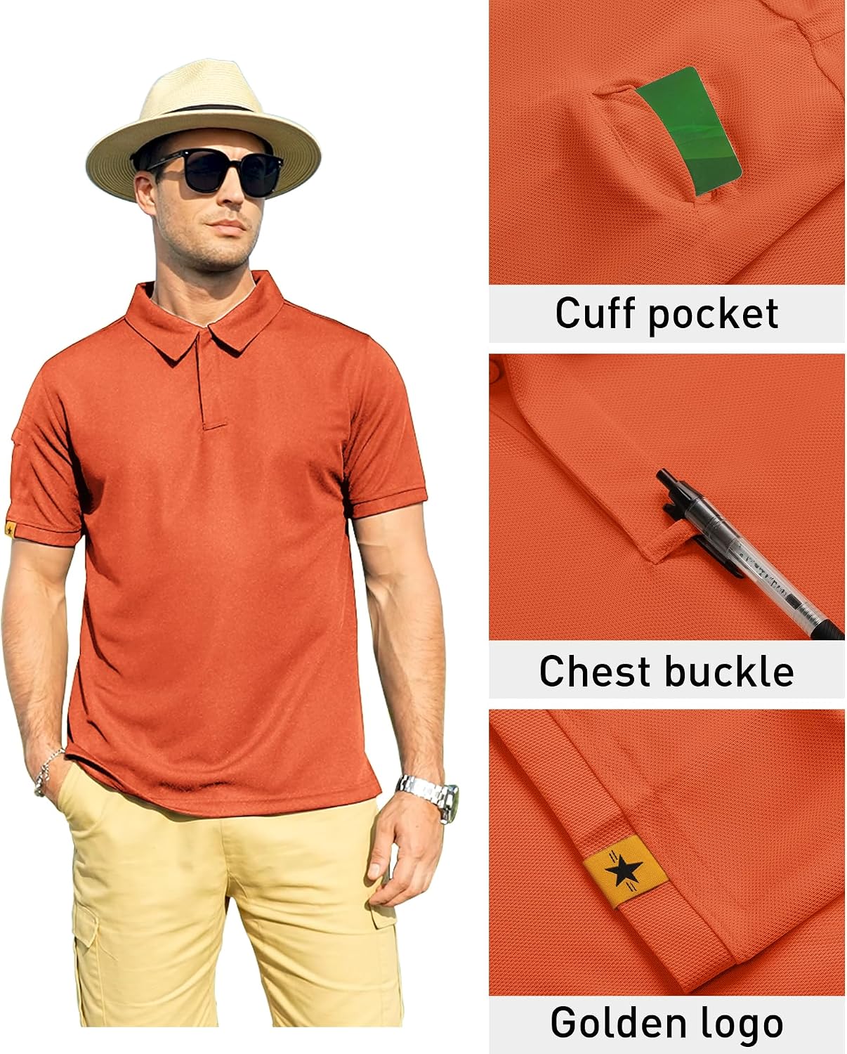 ZITY Mens Polo Shirt Short Sleeve Moisture Wicking Athletic Golf Polos