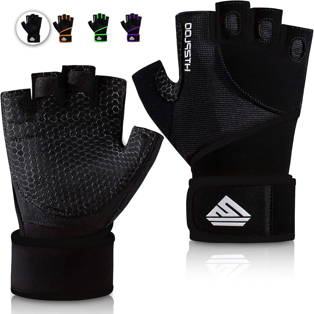 Workout Gloves Gym Gloves Weight Lifting Gloves for Men Women with Full Palm Pad,Strong Wrist Wraps Support,Enhanced Grip,for Fitness,Training,Weightlifting,Exercise