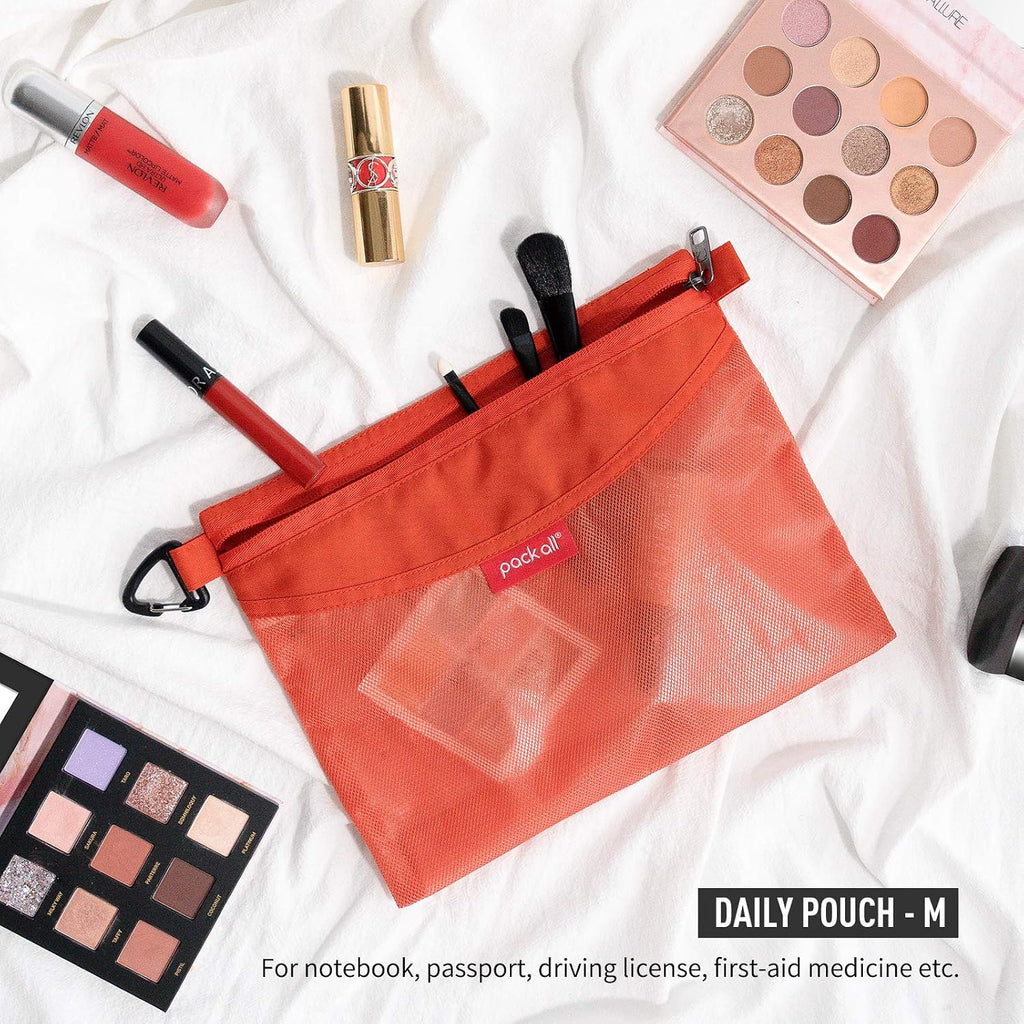 pack all Water-Resistant Zipper Pouch, Mesh Zipper Bag, 10.23"x7.48"