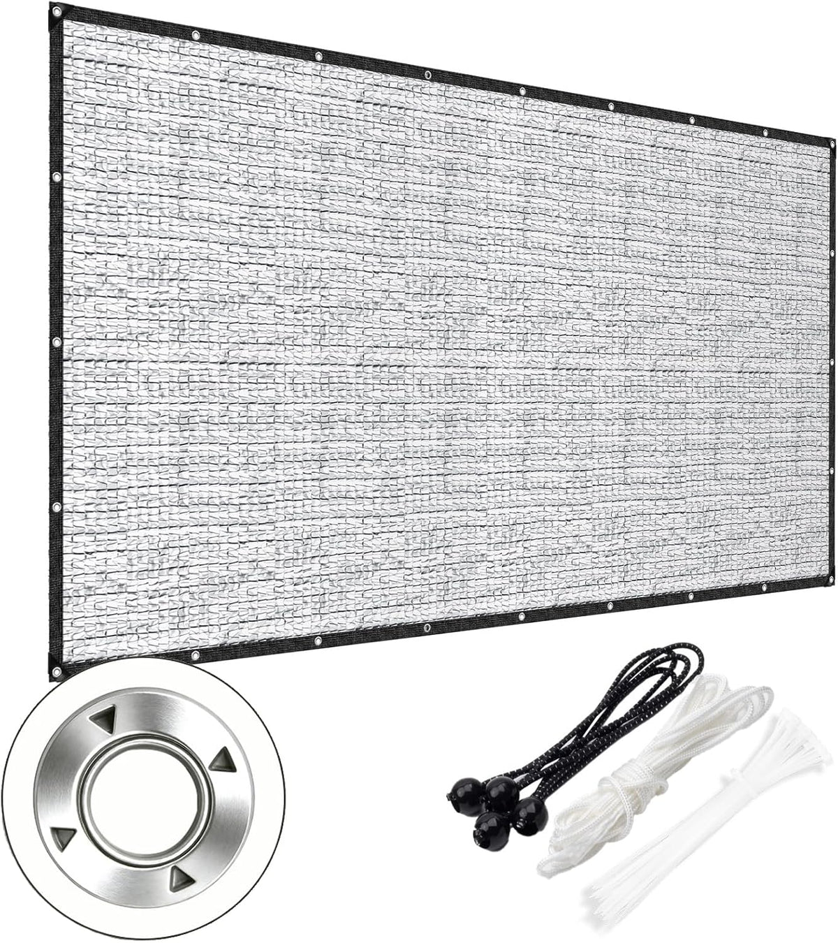 85% Aluminet Shade Cloth, 8x10 FT Heat Reflective Tarp for Blocking Sun