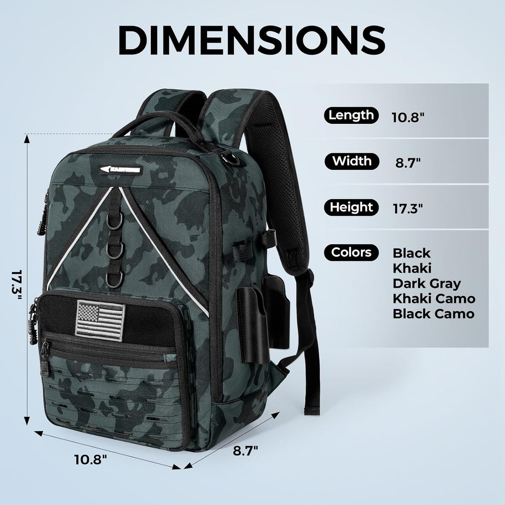 KastKing KastMate Fishing Backpack With 2 Rod Holders, Black Camo