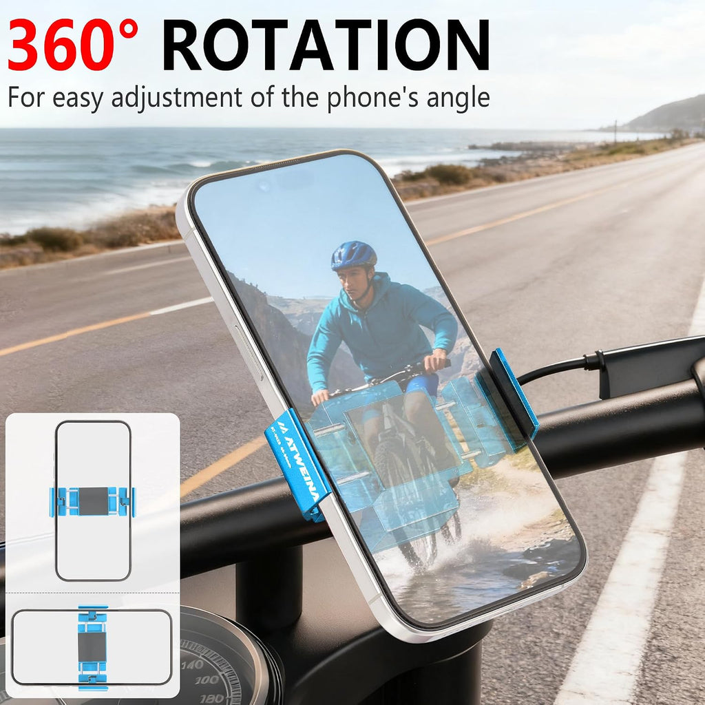 Bike Handlebar Mounts for 4.5-7.7 Phones (Blue)
