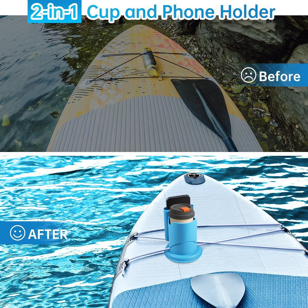 Paddle Board Cup Holder, 2-in-1 Drink & Phone Holder, SUP Accessories