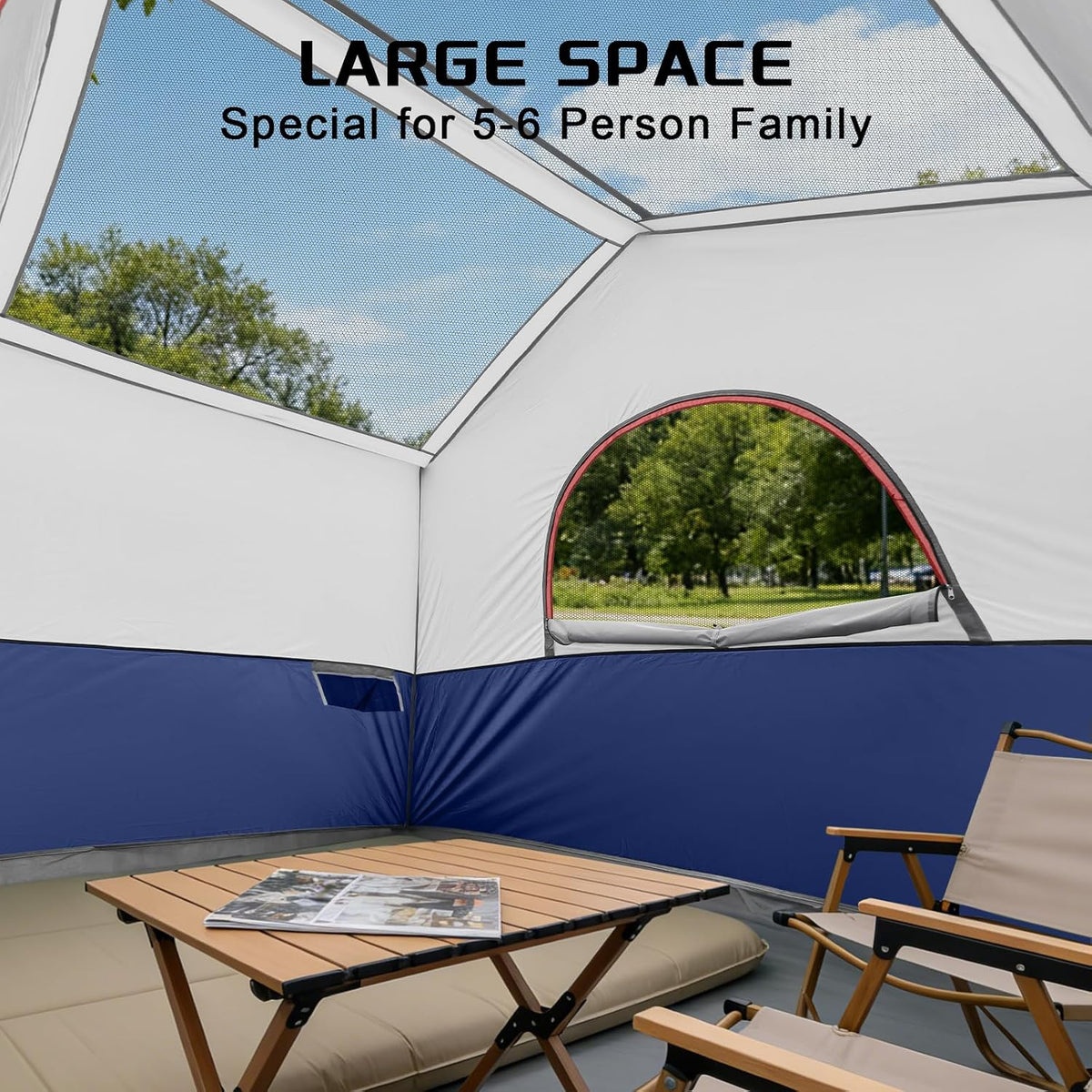 HG 6-8 Person Camping Tent Waterproof Family Cabin Tent for Camping