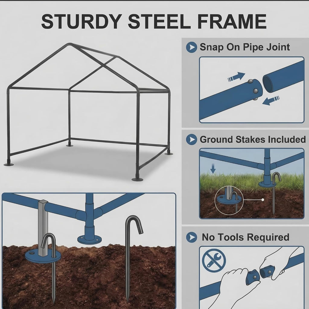 Outdoor Dog Tent, 4'x4'x3' Dog House Shade Shelter for Large Medium Pets