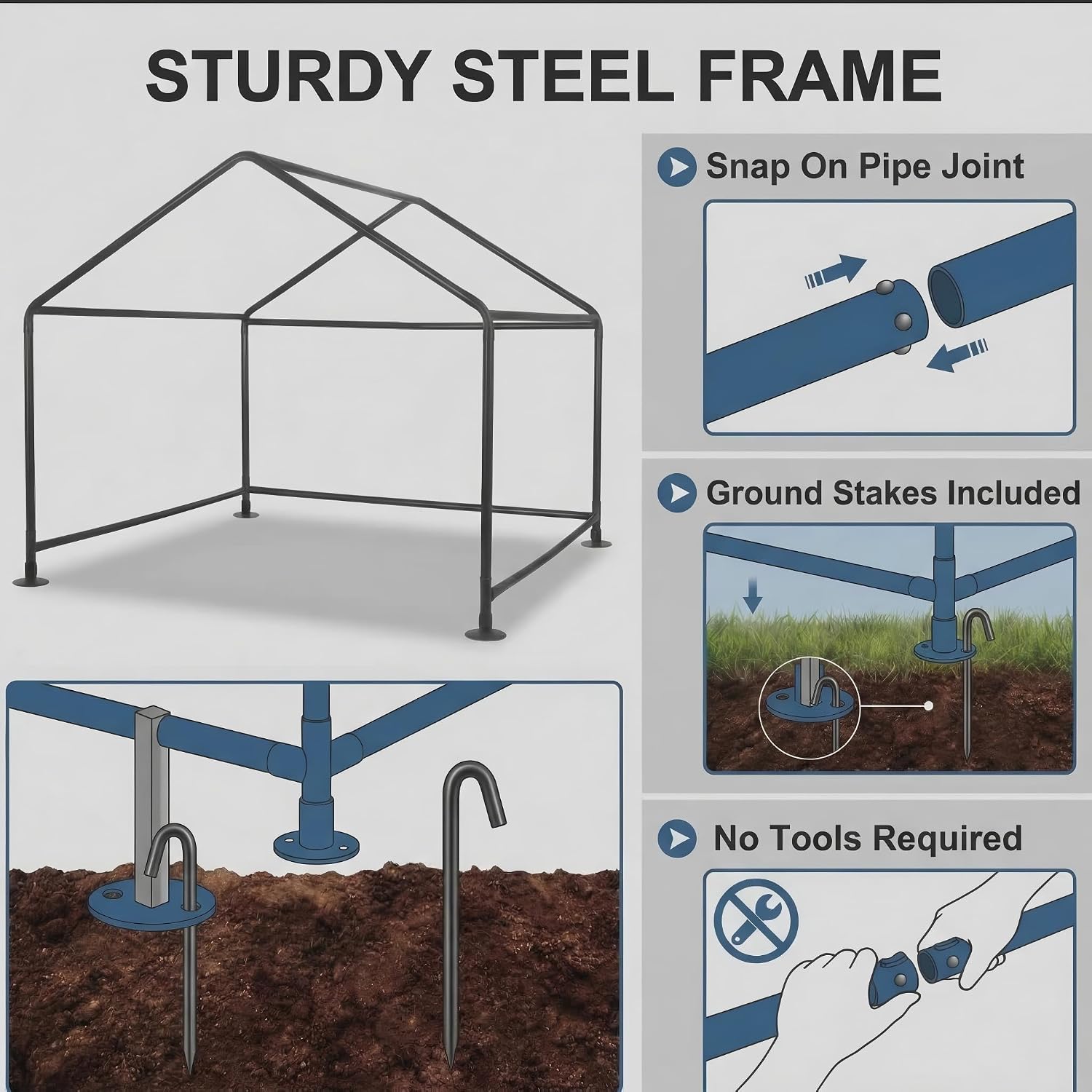 Outdoor Dog Tent, 4'x4'x3' Dog House Shade Shelter for Large Medium Pets
