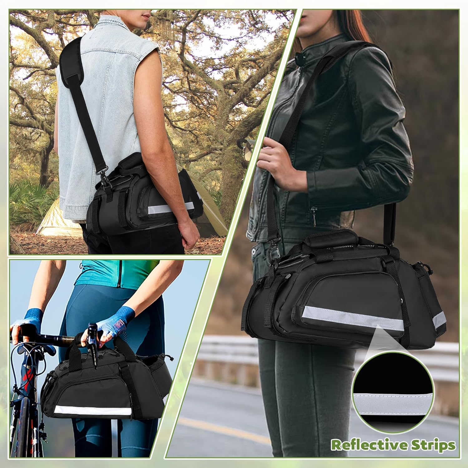 GRAOSO Bike Rear Rack Bag with Cooler Bag, Pannier Bags for Bicycles, 12L