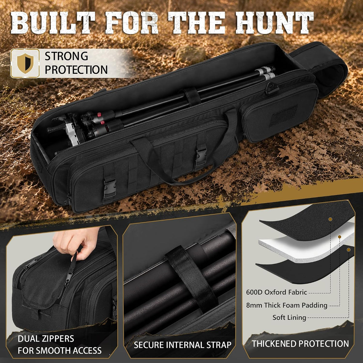 GOBUROS Hunting Tripod Carrying Bag Compatible with BOG DeathGrip Tripods