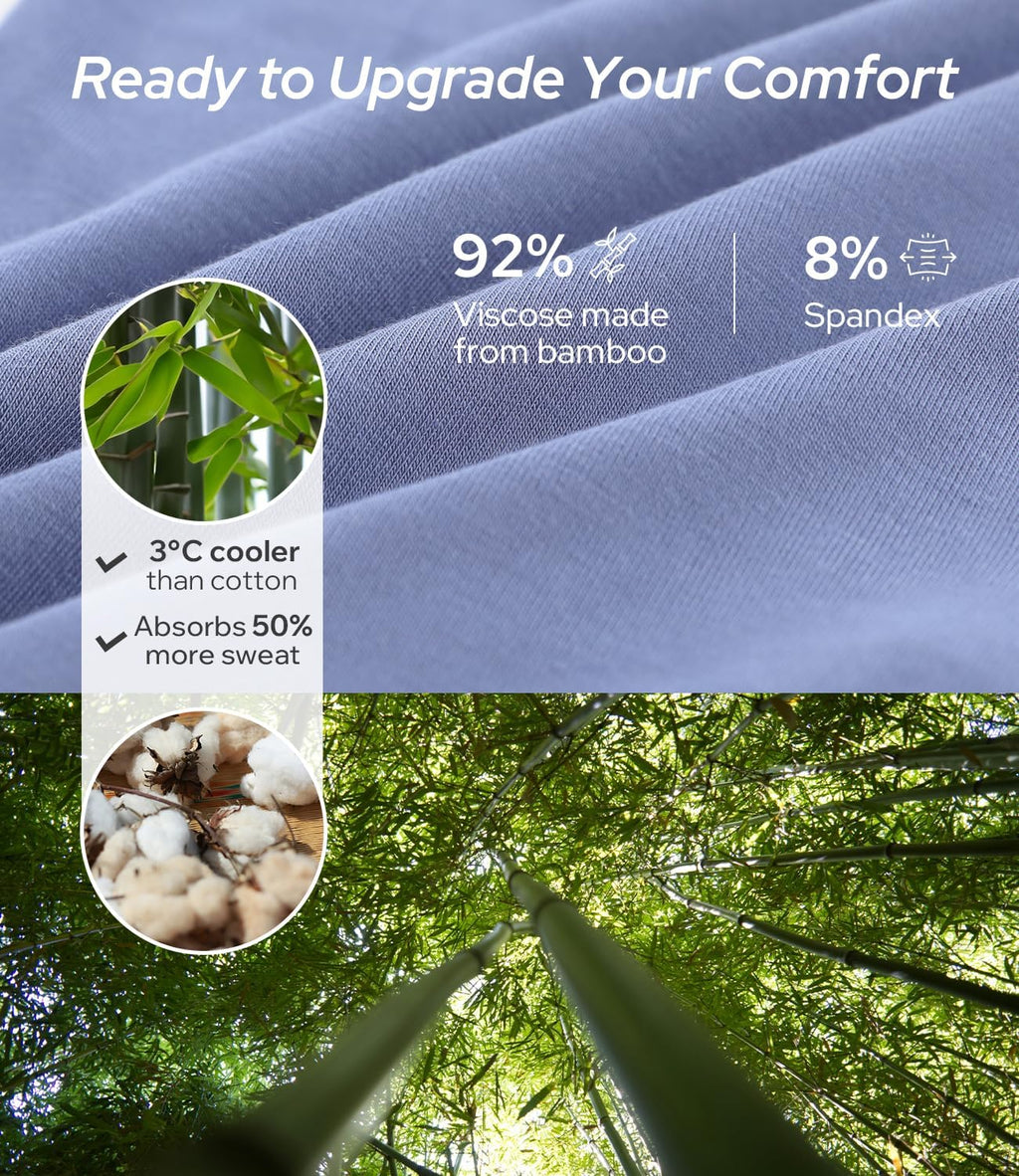 BAMBOO COOL Men's Boxer Briefs Ultra Breathable Underwear Multipack