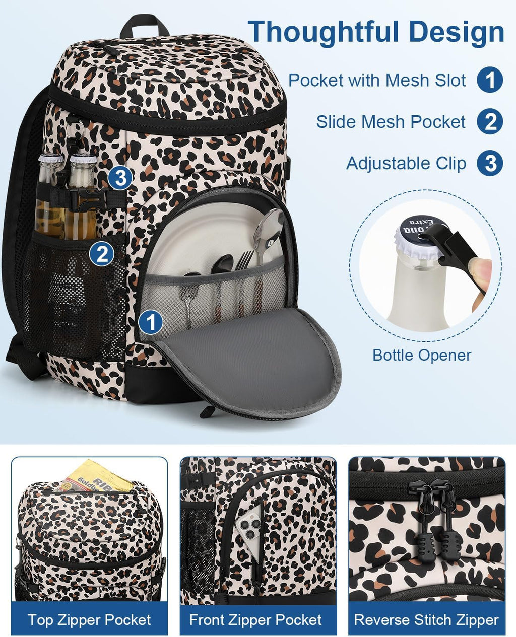Cooler Backpack Insulated Leakproof Soft Cooler Bag Ice Chest for Women