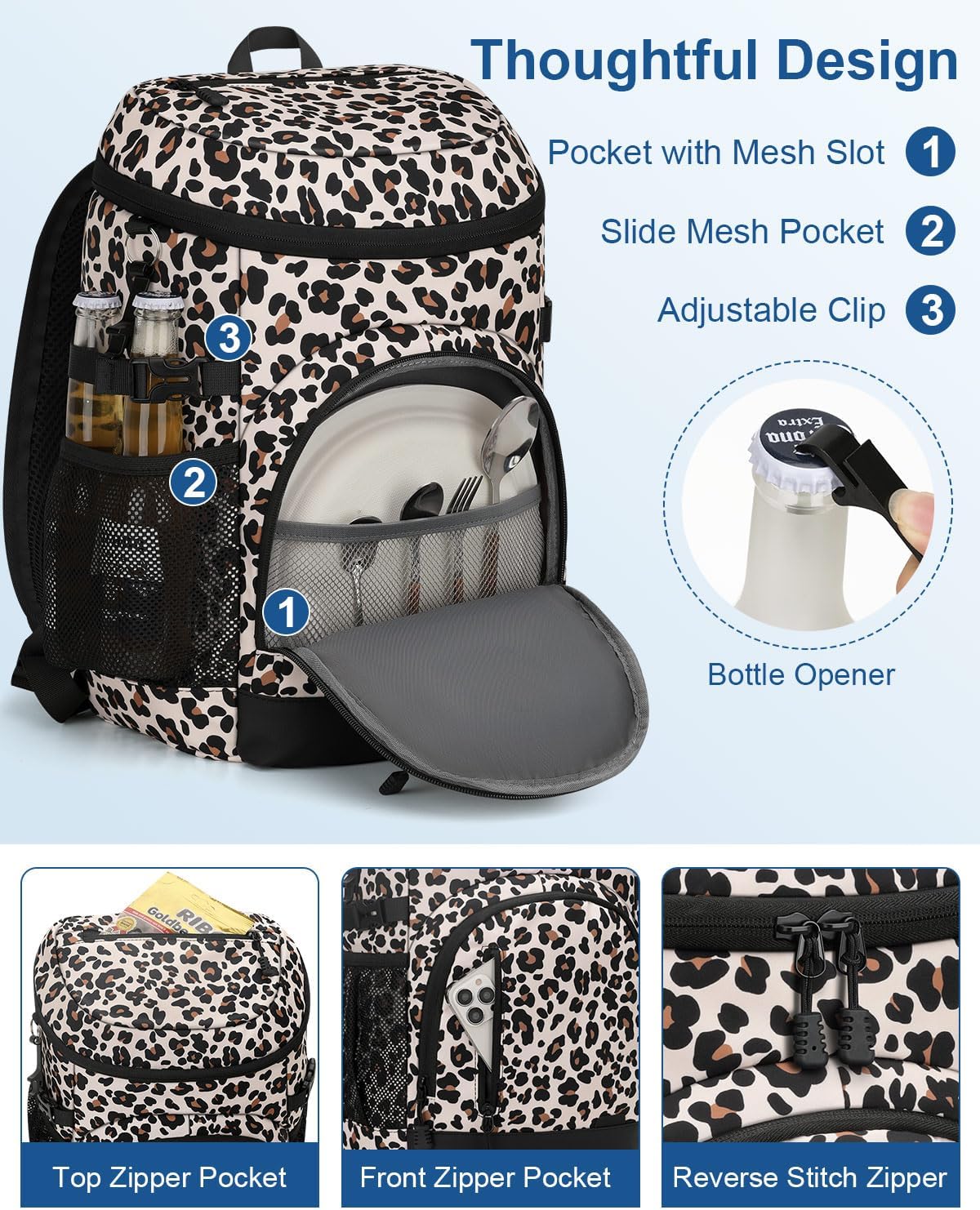 Cooler Backpack Insulated Leakproof Soft Cooler Bag Ice Chest for Women