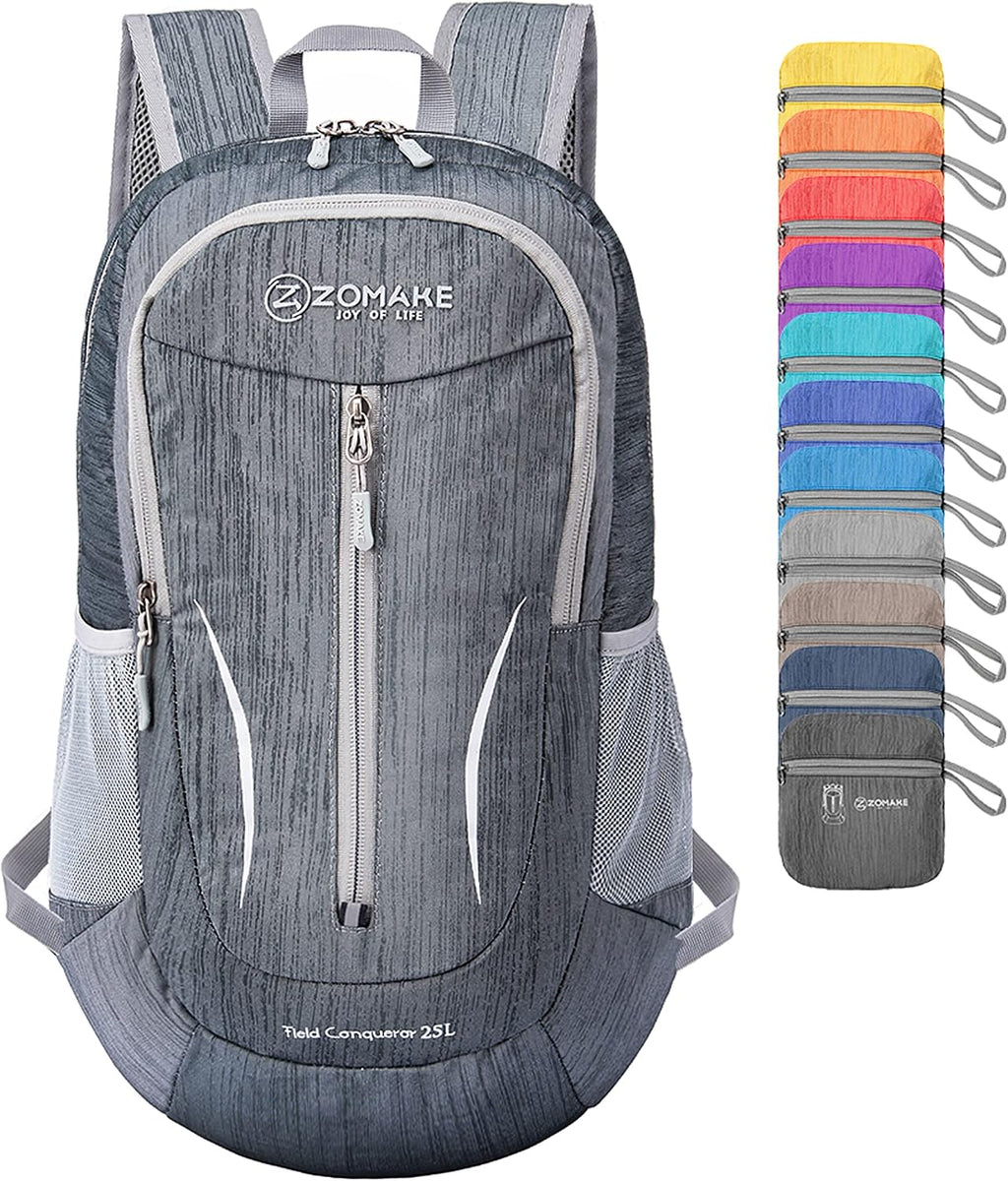ZOMAKE 25L Lightweight Packable Backpack, Foldable Daypack(Military Green)