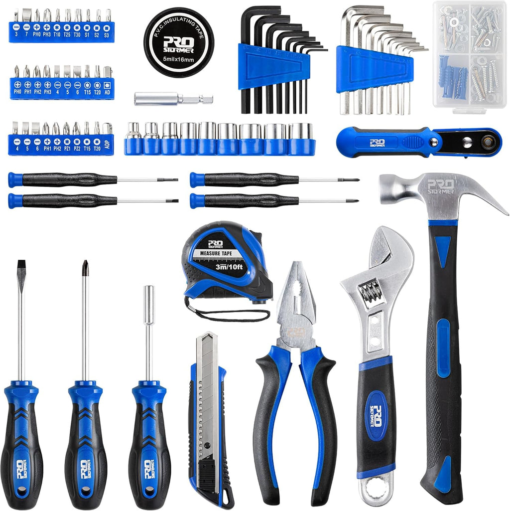 Prostormer 160-Piece Tool Set, General Household Tool Kit, Blue