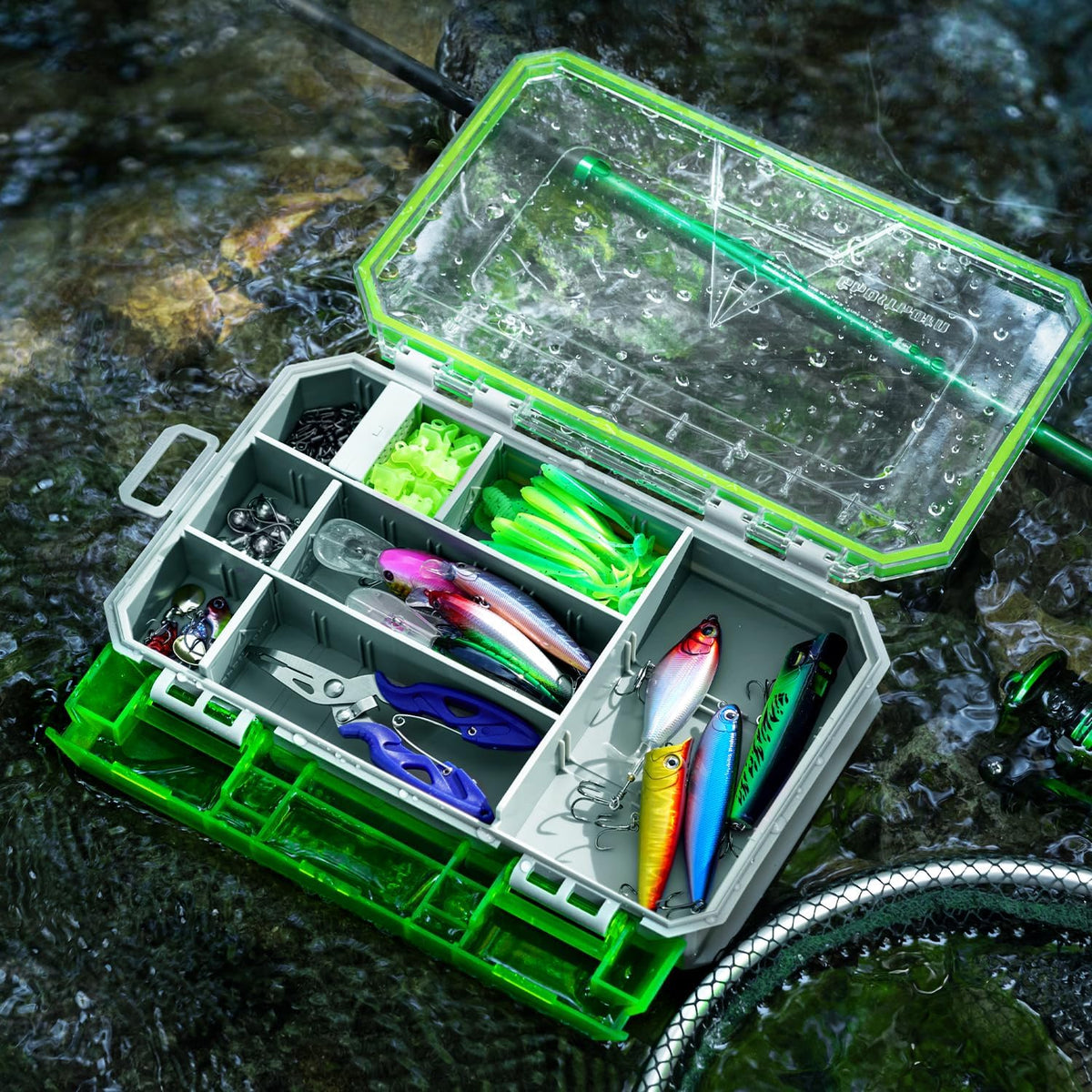 Ghosthorn Waterproof Fishing Tackle Box Trays Organizer Lure Storage 3600*1