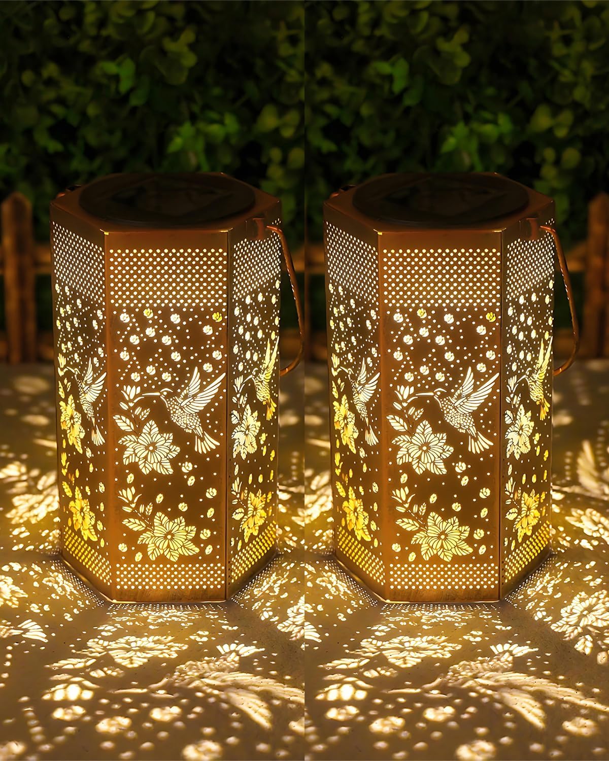 2 Pack Hummingbird Solar Lantern Outdoor Waterproof Outdoor