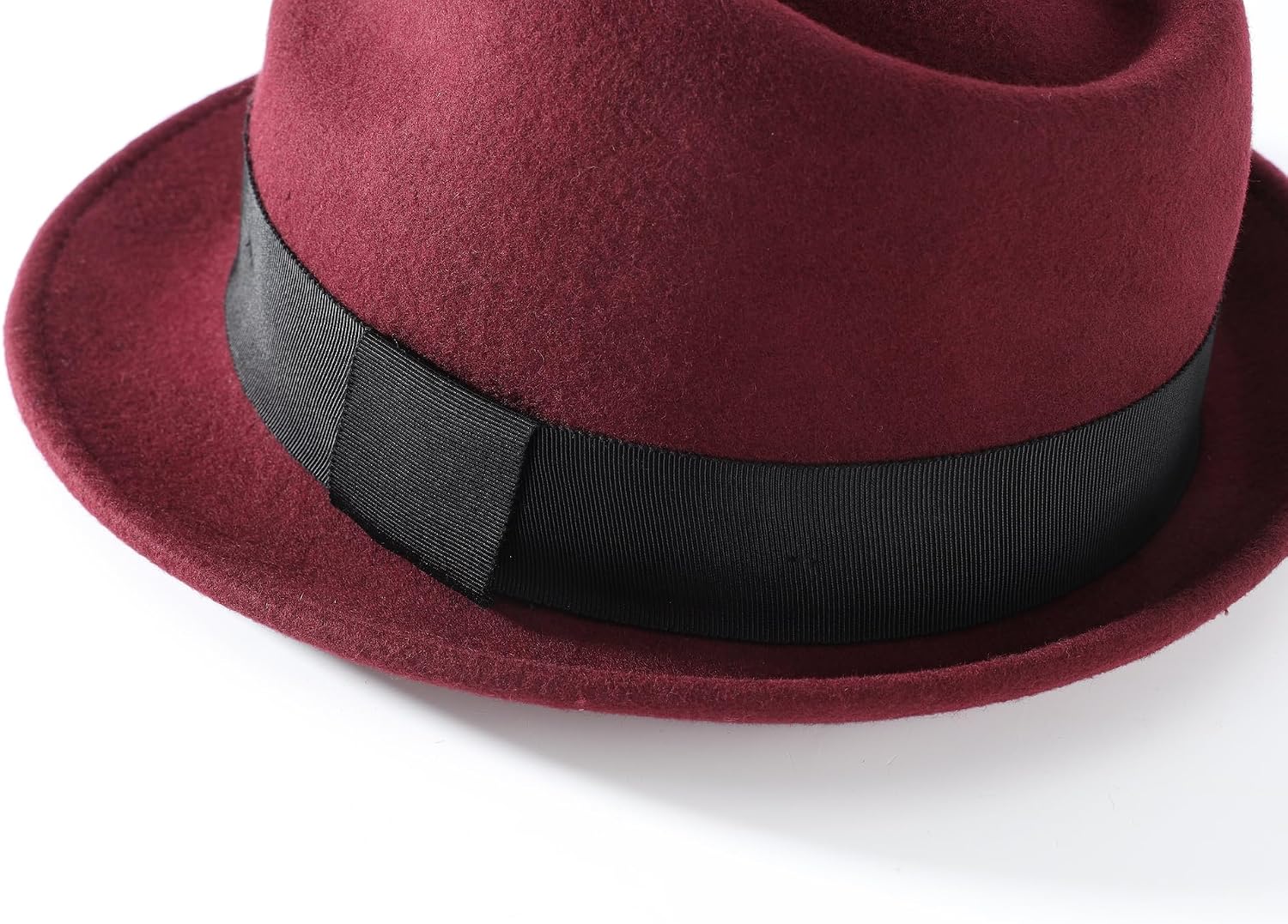 Home Prefer Men's Wool Felt Winter Hat Short Brim Fedora Hat