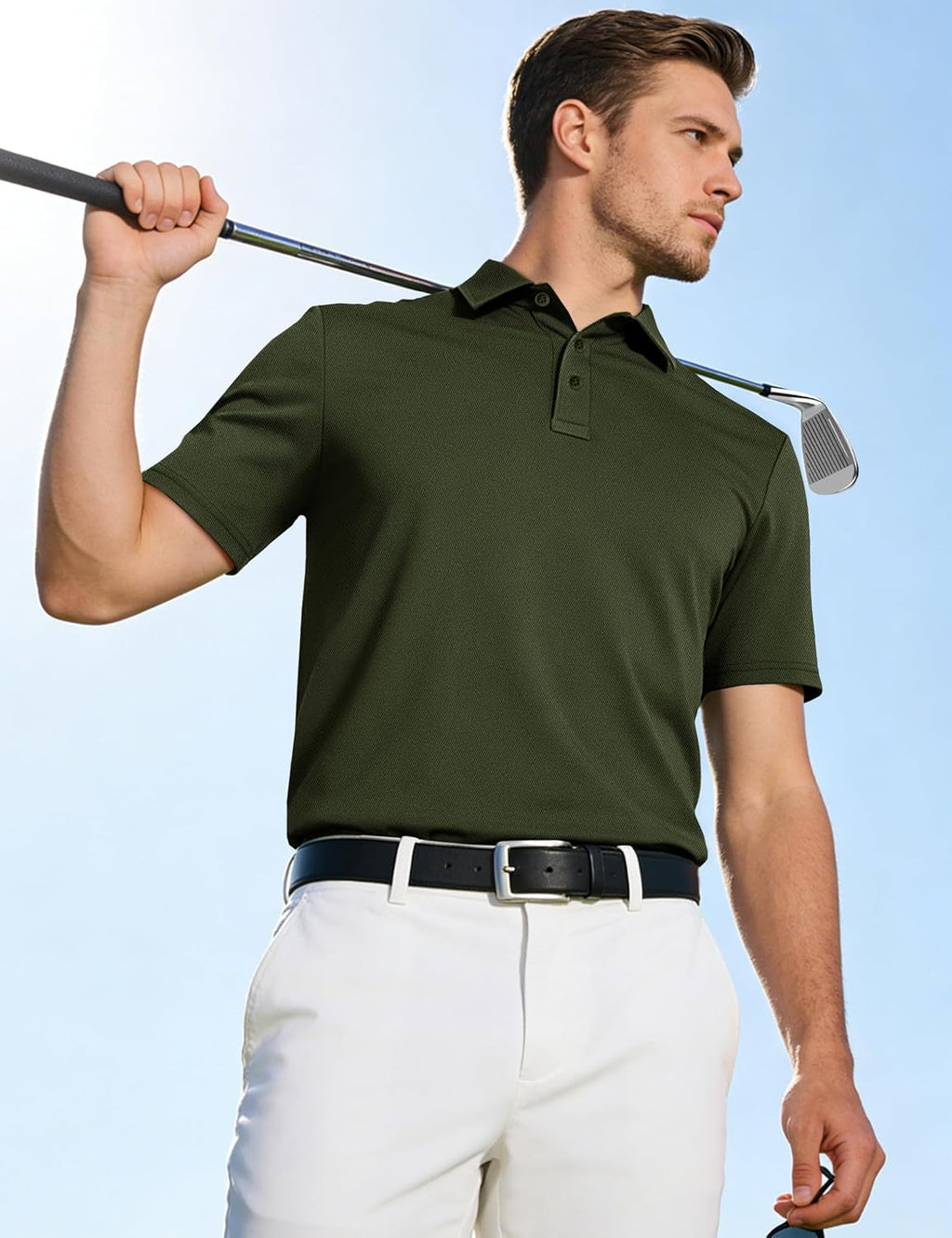 TACVASEN Men's Polo Shirts Short Sleeve Dry Fit Collared Golf Shirt