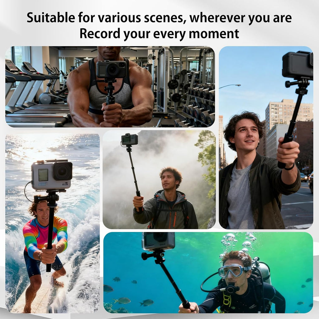 Bullet Time Handle Tripod for Insta360 X5 X4, 47" Selfie Stick