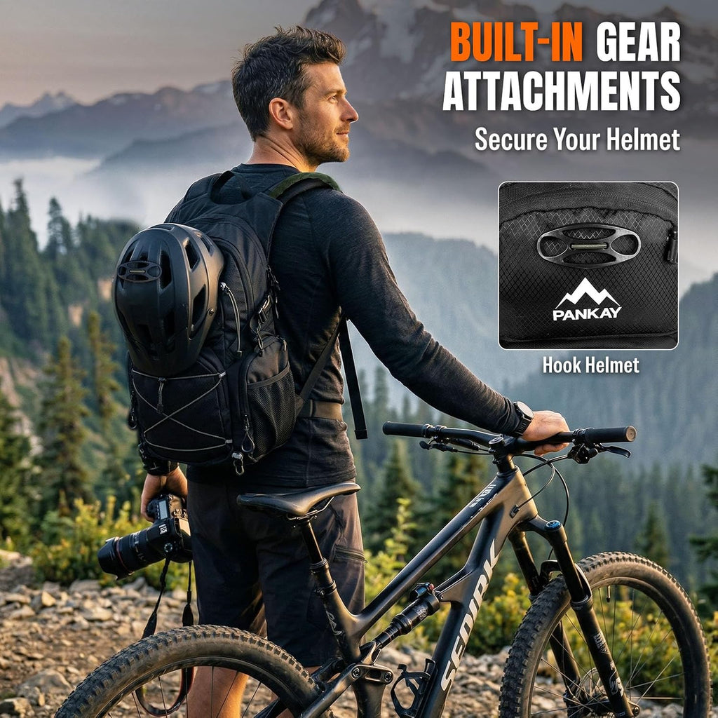 25L Hydration Hiking Backpack with Water Bladder, Detachable Phone Pouch