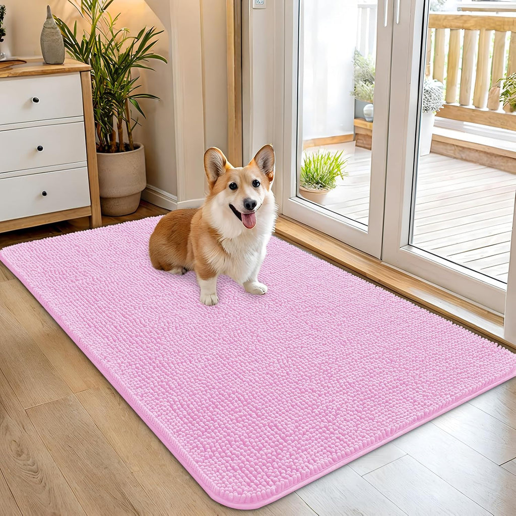 OLANLY Dog Door Mat for Muddy Paws 45x27, Super Absorbent Chenille Mud Mat