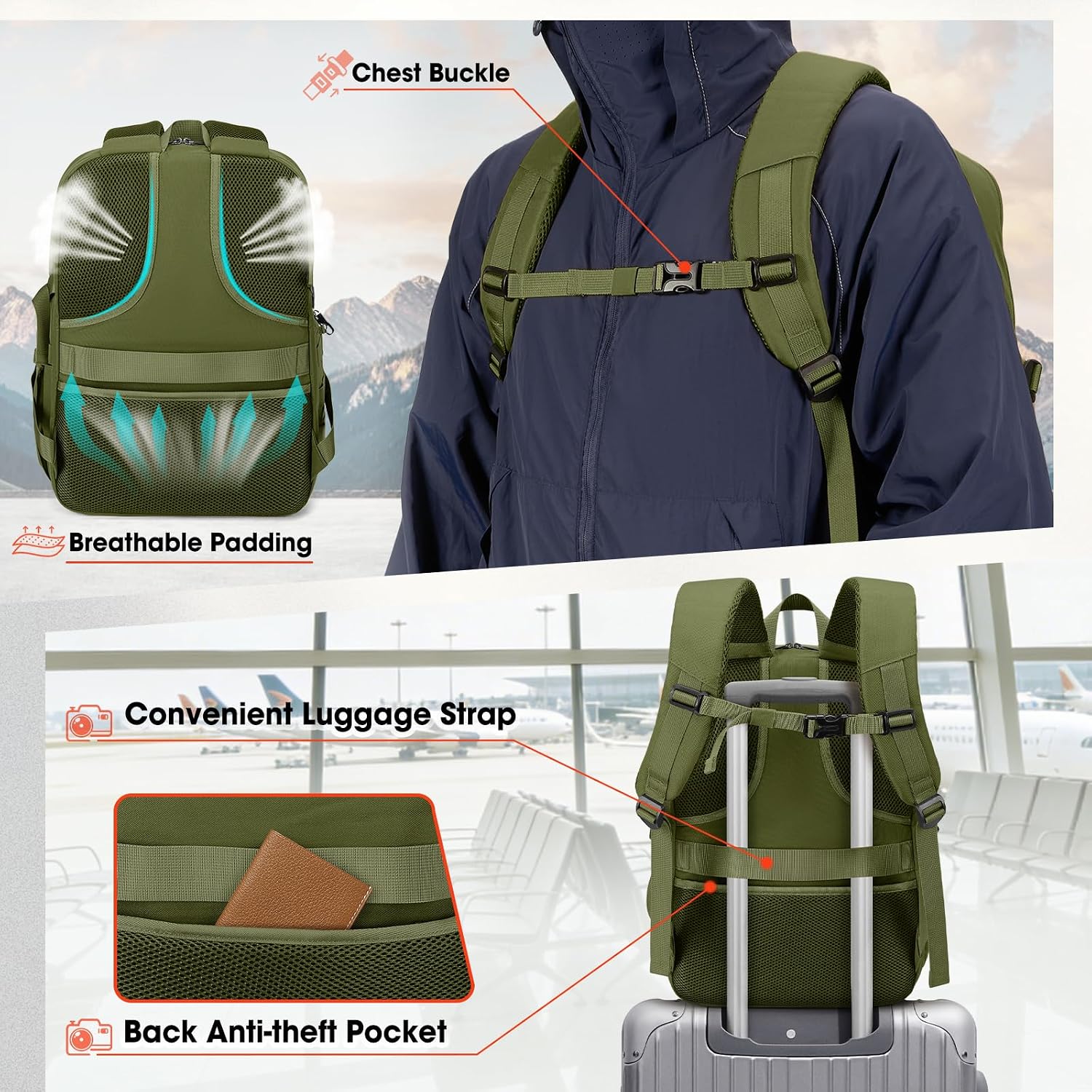RAINSMORE Camera Backpack, DSLR/SLR/Mirrorless Camera Bag for Photographers