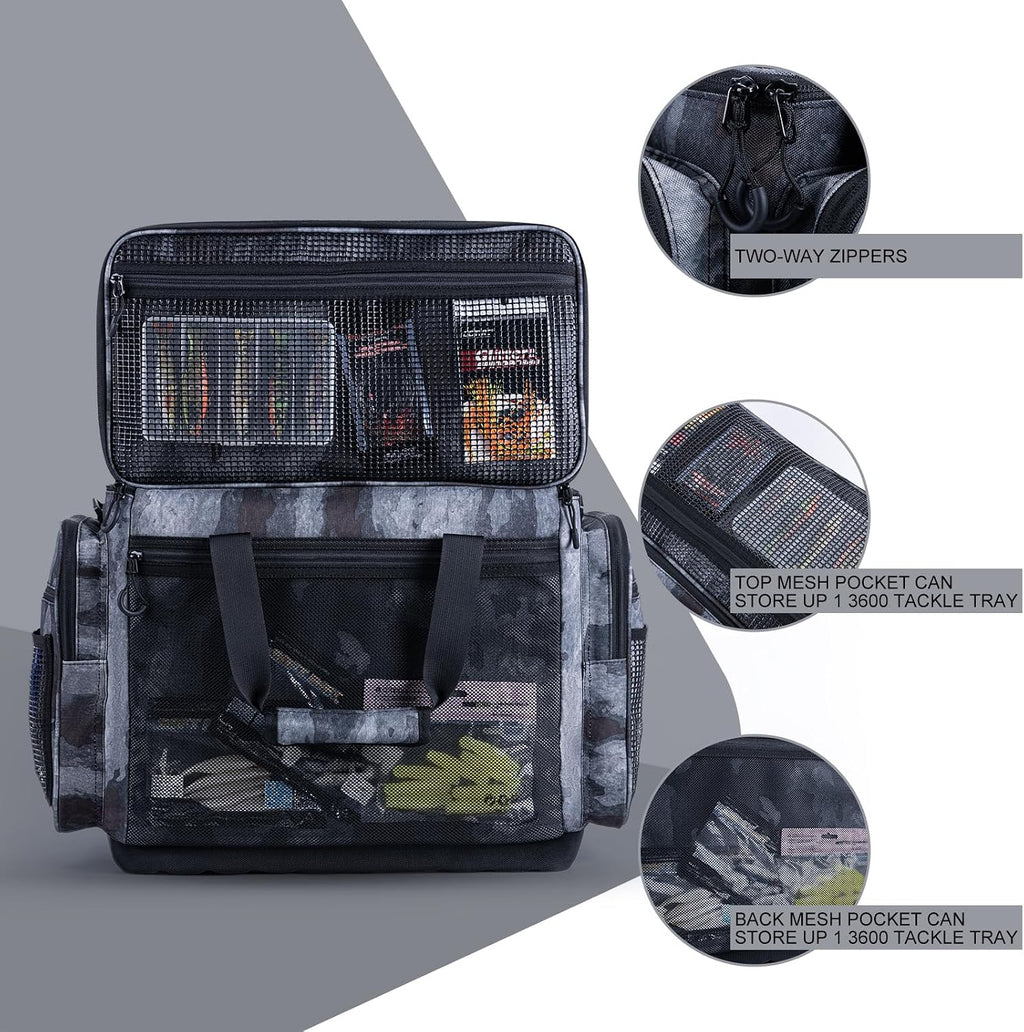 Goture Large Tackle Bag, Water Resistant Saltwater Gear Storage