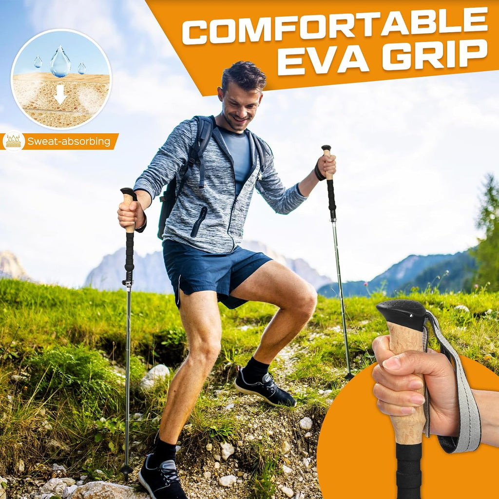COVACURE Hiking Poles Collapsible, Aluminum Alloy 7075 Trekking Poles