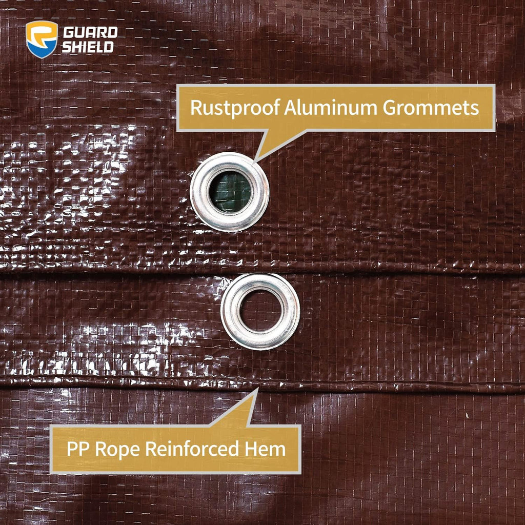 GUARD SHIELD Brown/Green Tarp Waterproof 12x16 Feet All Purpose 7mil Tarps
