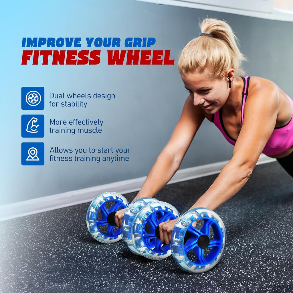 SEWACC Dual Wheel Ab Roller, Core Trainer with Non-Slip Handles