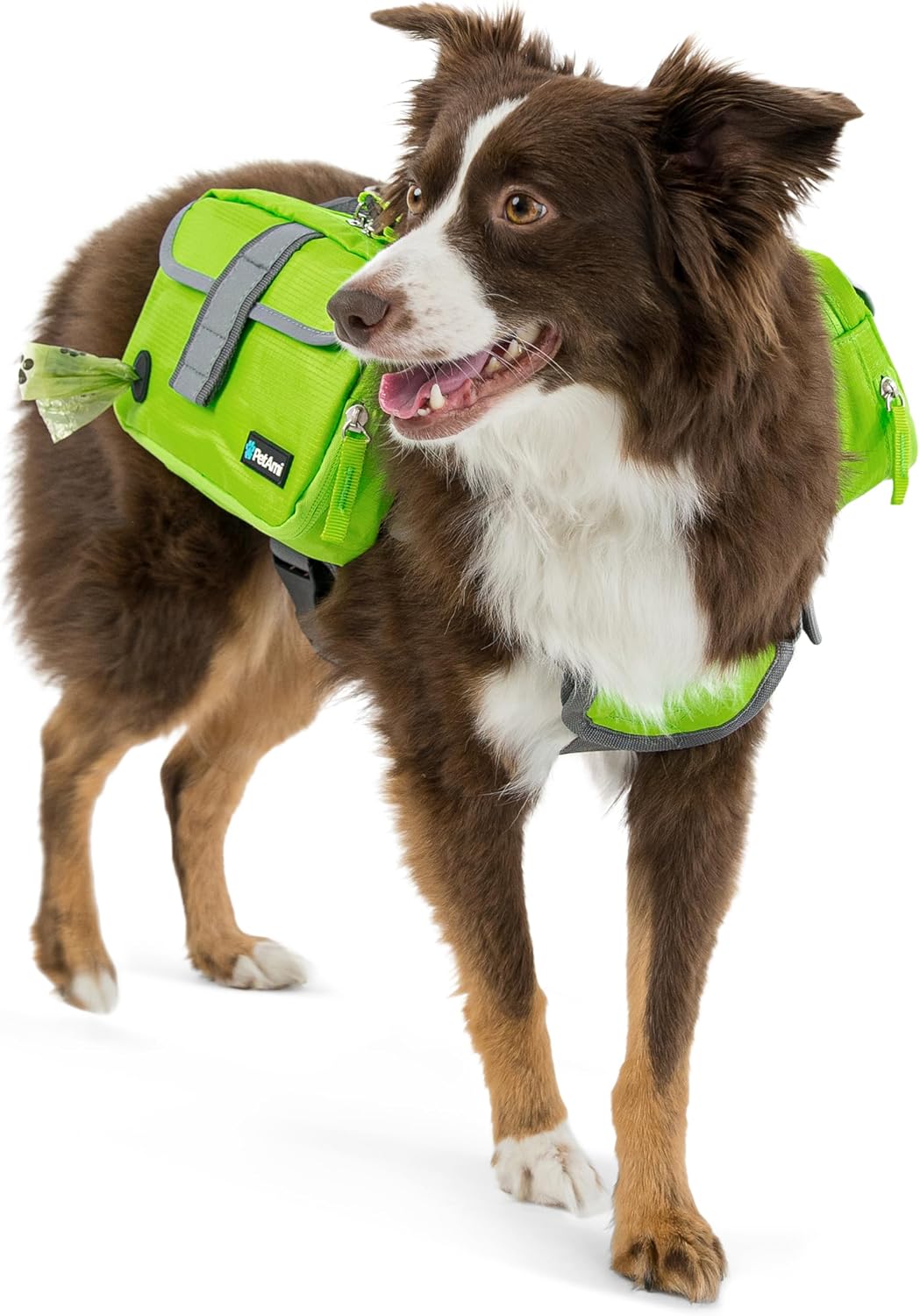 PetAmi Dog Backpack for Medium Large Dogs, Hiking Saddle Bag, Green