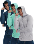 3 Pack Men's UPF 50+ Sun Protection Shirts Fishing Hoodie Long Sleeve