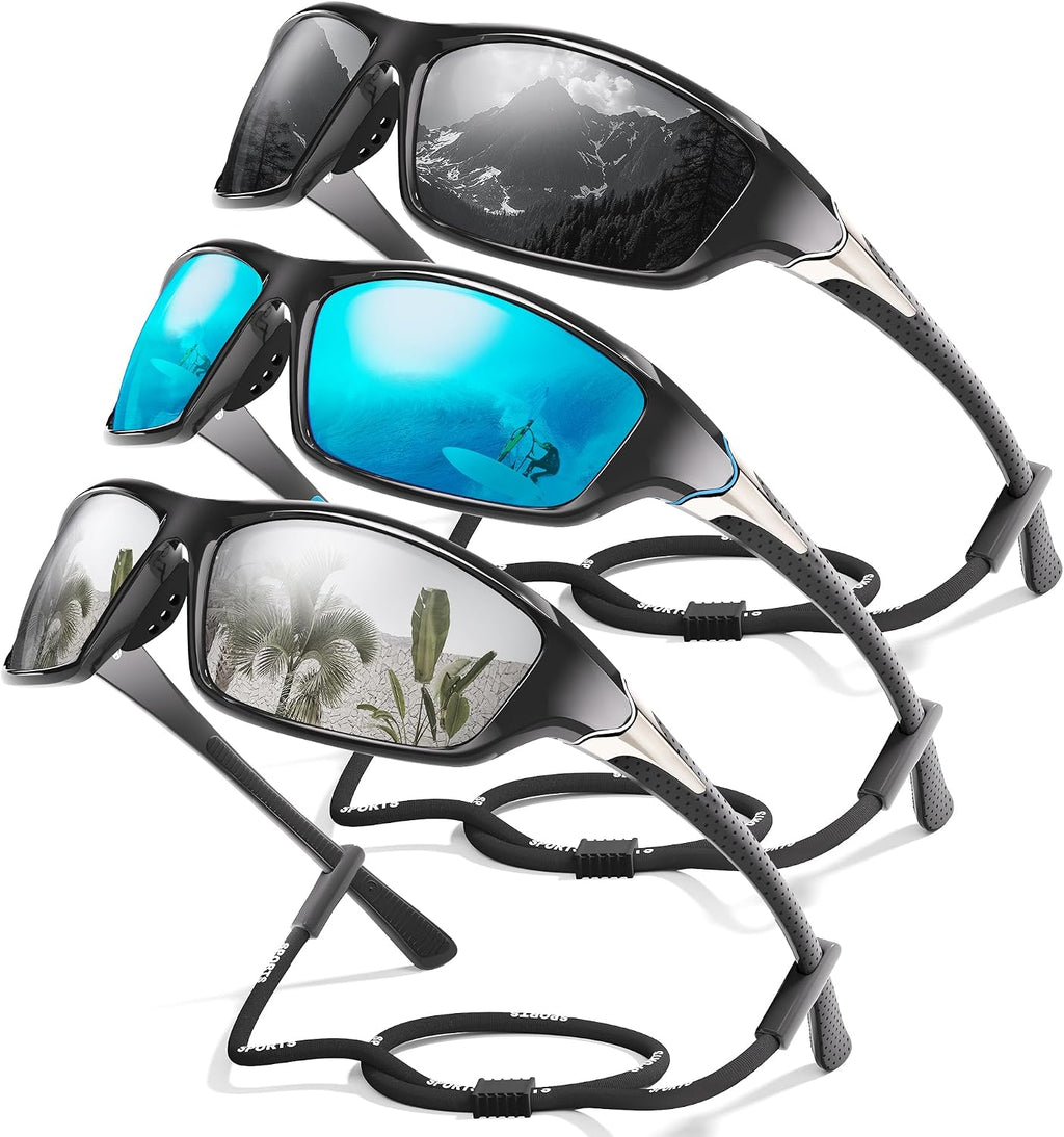 Polarized Sports Wrap Around Sunglasses Men Fishing Running Golf