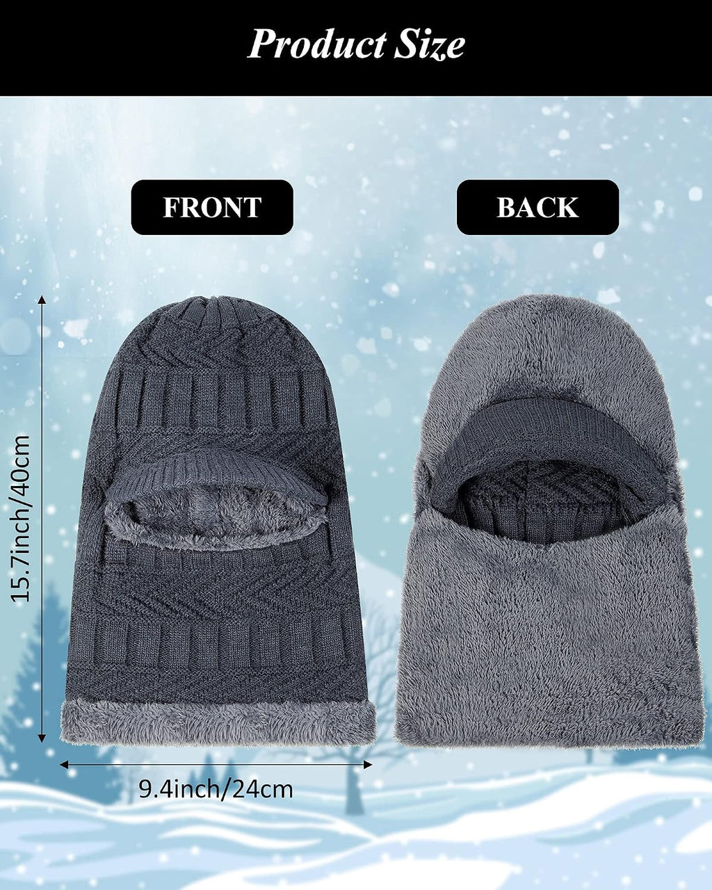 Syhood Winter Balaclava Ski Mask Fleece Lined