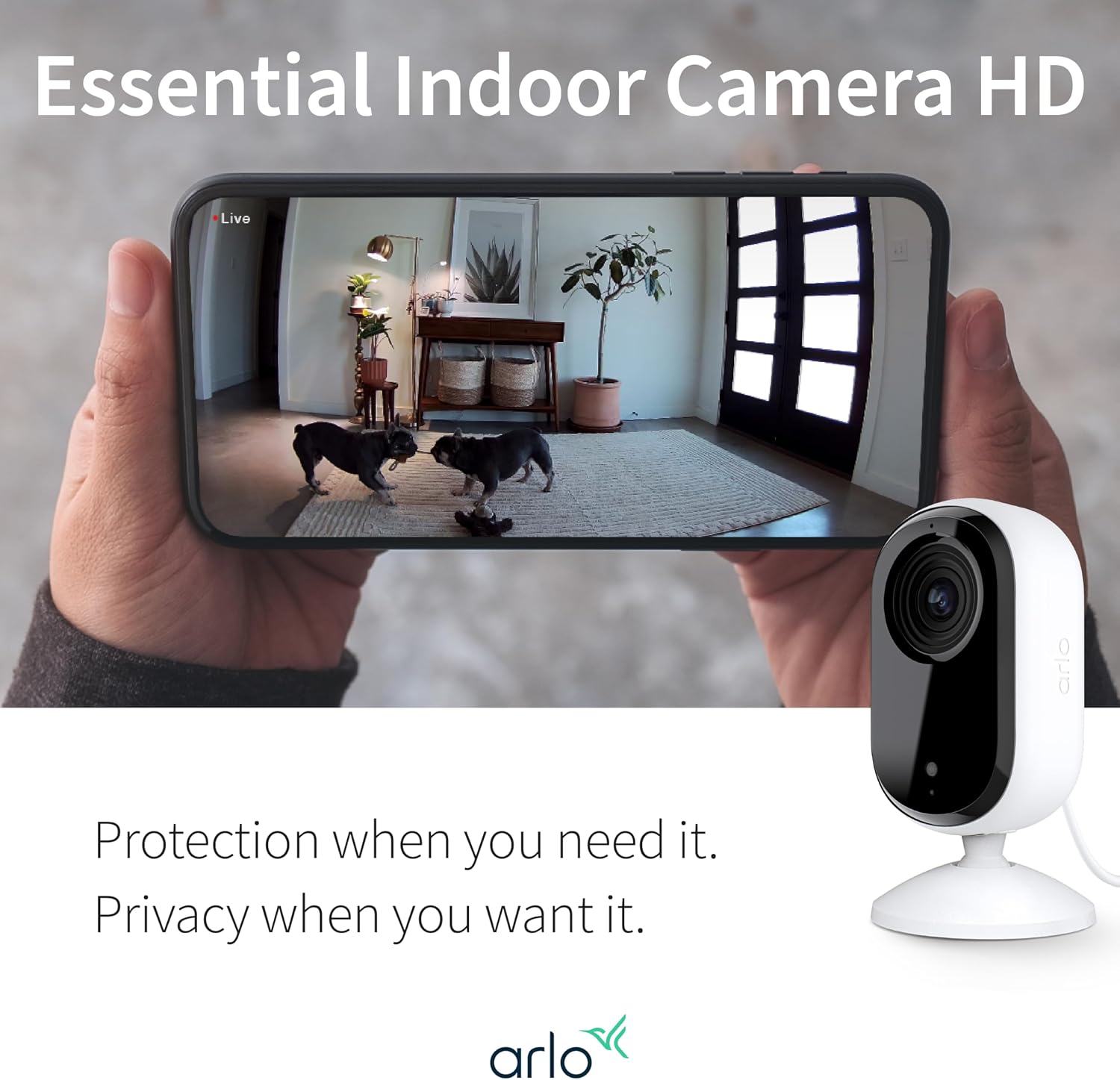 Arlo Essential Security Cameras Wireless Outdoor 1080p HD (2nd Gen, 2023 Release) - Battery Power, Person Recognition, Package Detection, Animated Preview, 1-Month Trial of Secure Plan, 1 Cam, White