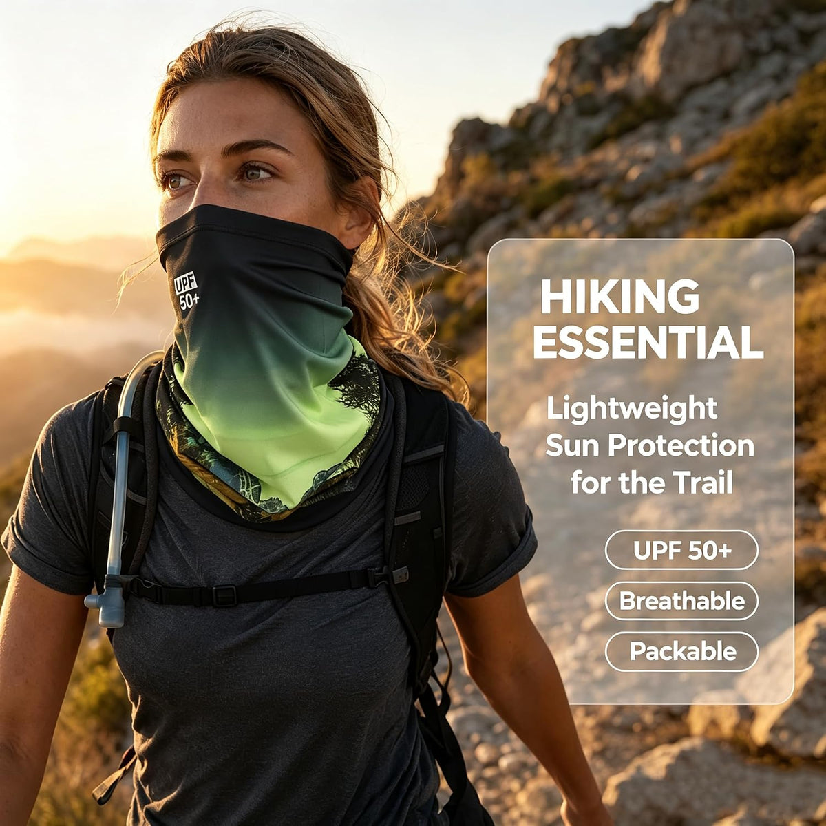 3D Printed Cooling Neck Gaiter for Men Women UPF 50+ UV Protection Bandana Outdoor Fishing Hiking Daily Use