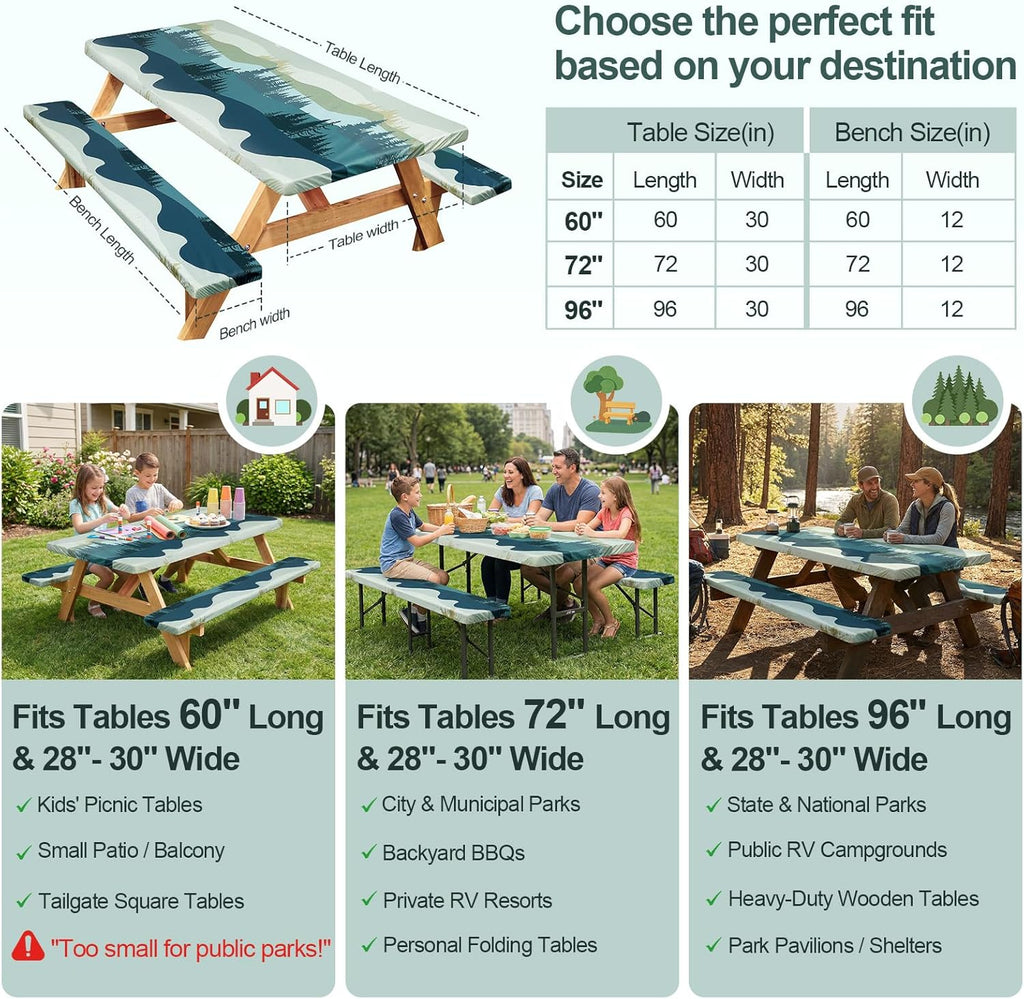 Play Tailor Picnic Table Cover Bench Covers Camping Essentials Tablecloth
