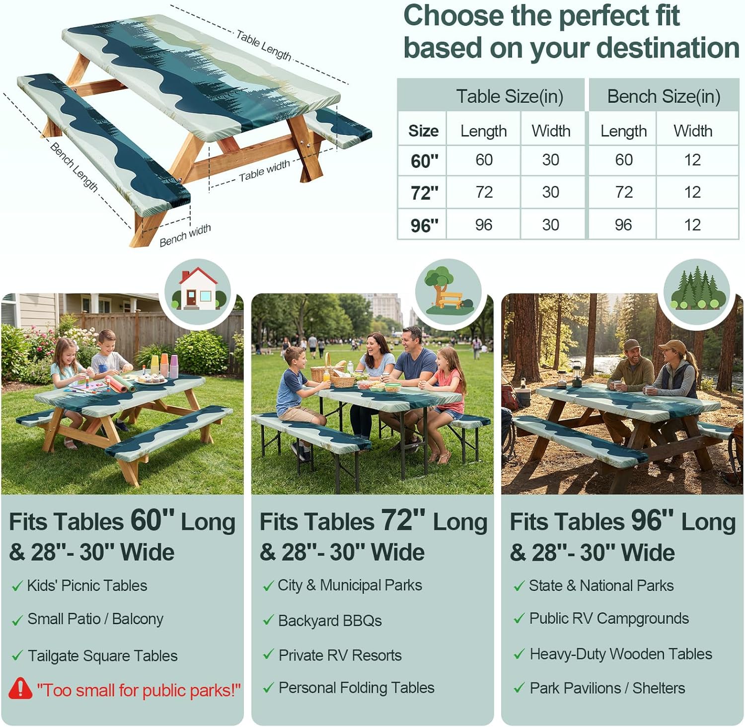 Play Tailor Picnic Table Cover Bench Covers Camping Essentials Tablecloth