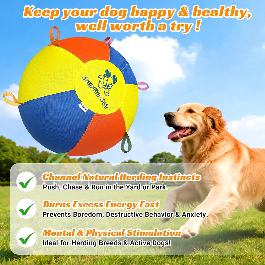 Hap Tim Upgraded Heavy Duty 25" Herding Ball for Dogs Thickened Bladder