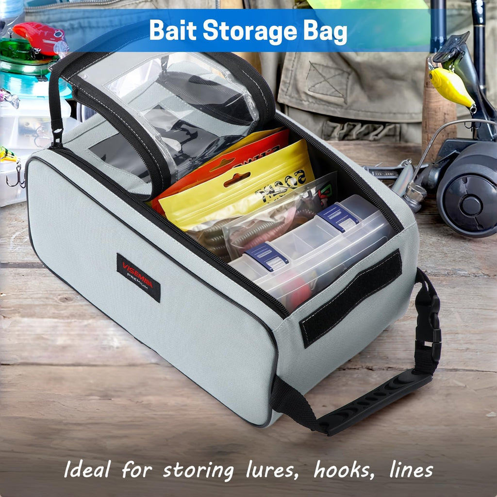 VISEMAN Fishing Tackle Bag, Waterproof Bait Storage Bag, Tackle Organizer