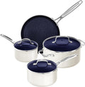 Nuwave 7pc Cookware Set Healthy Duralon Blue Ceramic Nonstick Coated