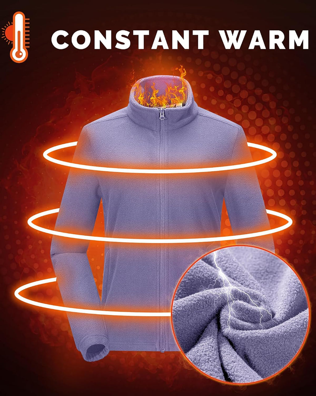 33,000ft Women's Polar Fleece Jacket Zip Up Lightweight Hiking Sweatshirt