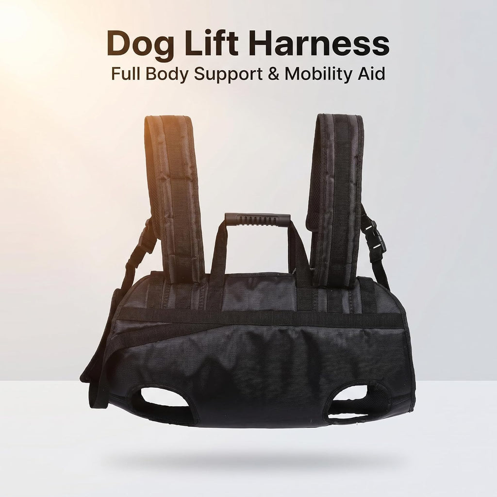2 in 1 Dog Lift Harness Backpack Carrier, Full Body Support Sling for Senior Injured Disabled Dogs, Adjustable Pet Mobility Aid for Post Surgery Recovery Travel Hiking Car Rides, XL