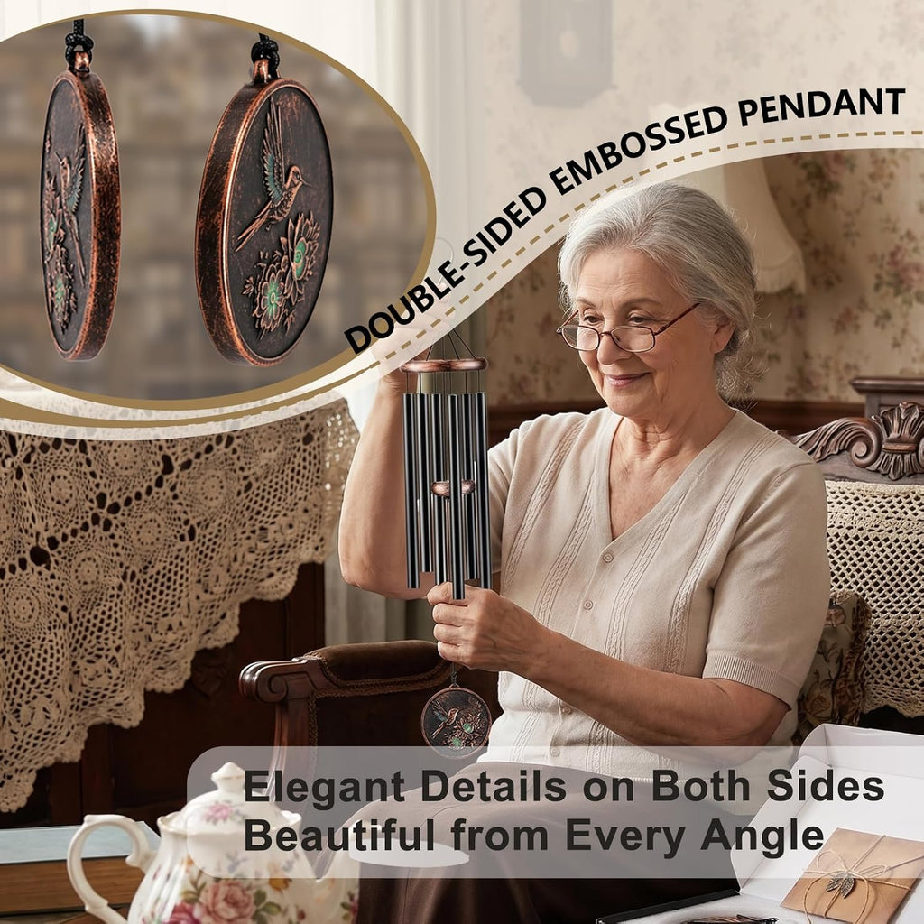 32”Hummingbird Wind Chimes for Outside, Gifts for Women Mom Grandma