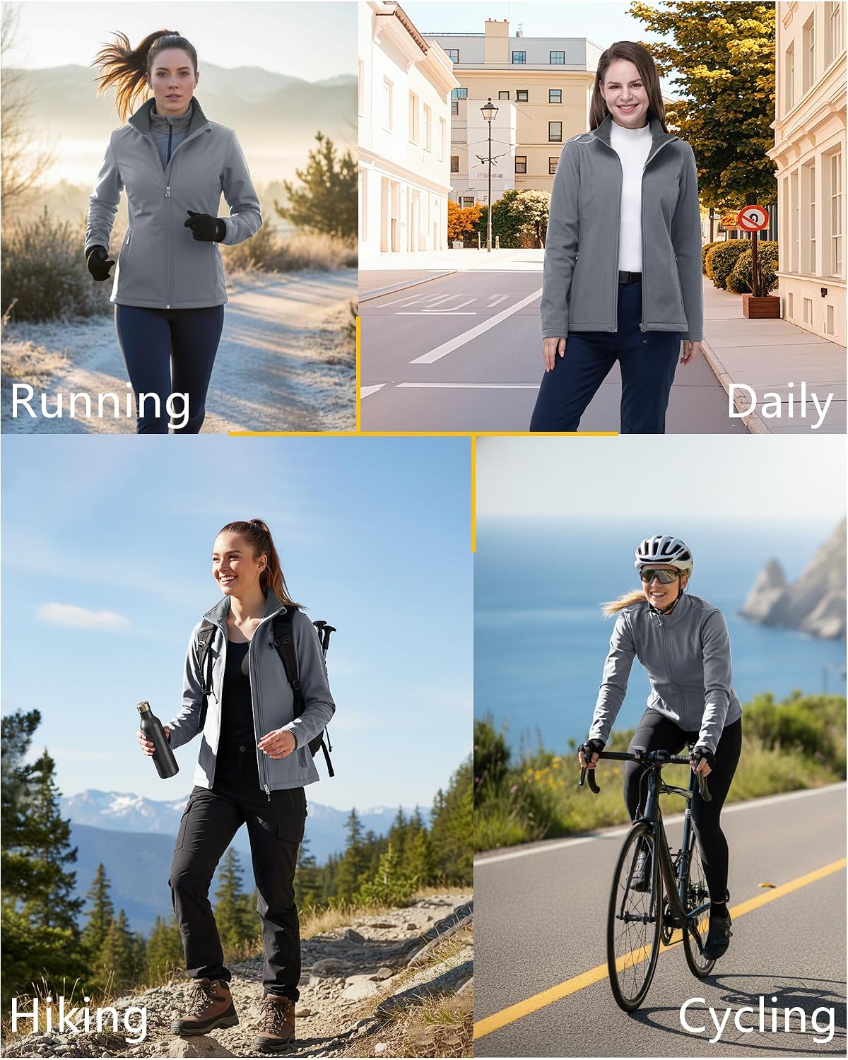 33,000ft Women's Waterproof Softshell Jacket Lightweight Fleece Lined Coat