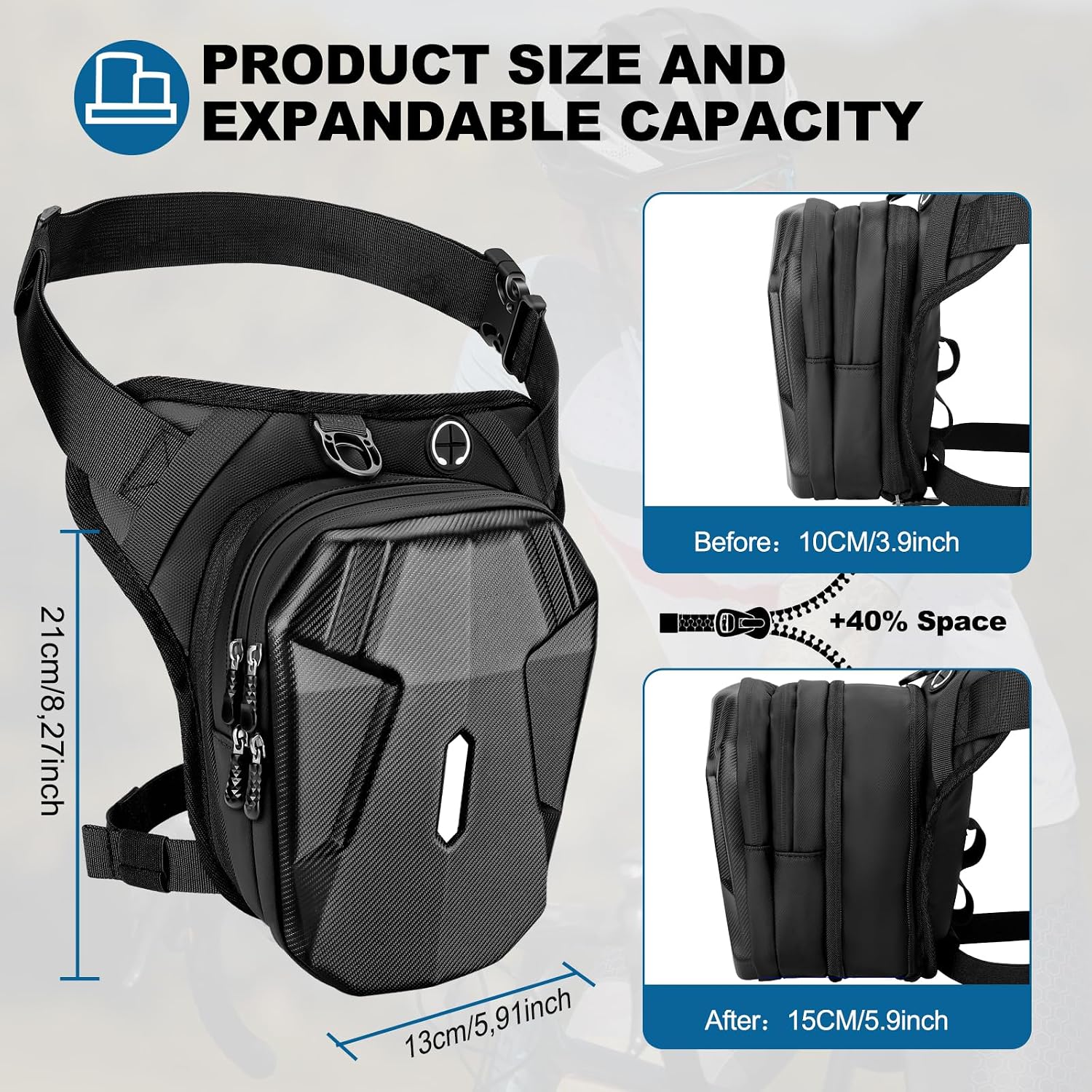 ISEYOU Thigh Bag, Motorcycle Leg Bag for Men Women, Drop Leg Bag with Removable Leg Straps, Multifunctional Gear Bags for Cycling Hiking Camping Fishing Travel Outdoor