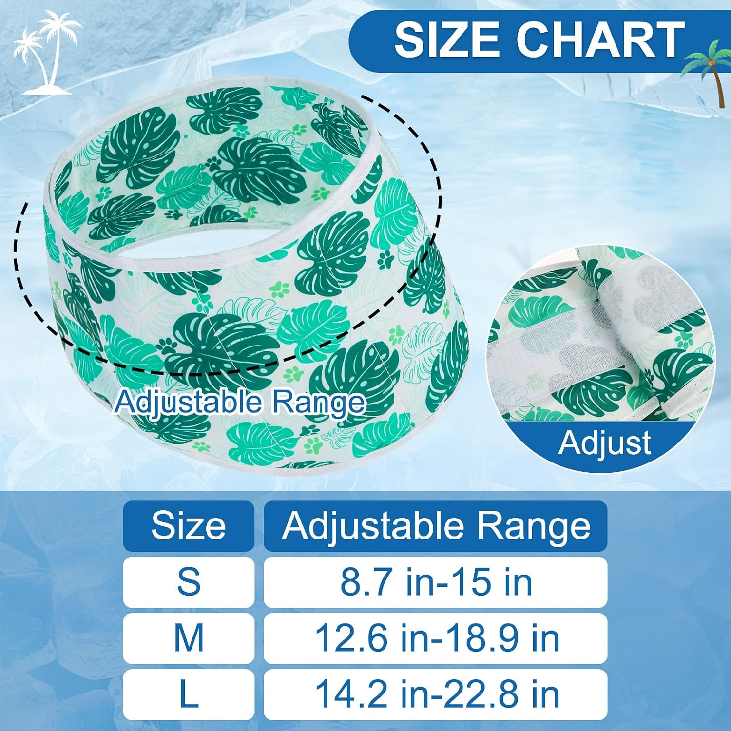BEAUTYZOO Dog Cooling Bandana for Medium Large Dogs, 2 Pack Instant Cooling Bandanas Breathable Cooling Ice Towel Neck Wraps, Pet Scarf Keep Dogs Cool in Hot Summer,Leaf L