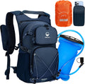 Hydration Backpack 22L, Hiking Backpack with 2L Leakproof Bladder, Sewn-in Rain Cover, Insulated Compartment for Men & Women Running, Cycling, Camping