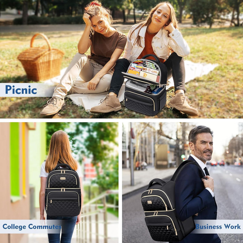 Backpack Cooler Lunch Box Backpack Double Decker Soft Cooler Bag