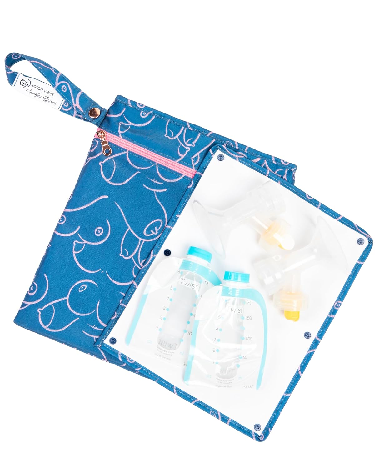 Sarah Wells Pumparoo Wet/Dry Bag with Staging Mat (Berry Bloom)
