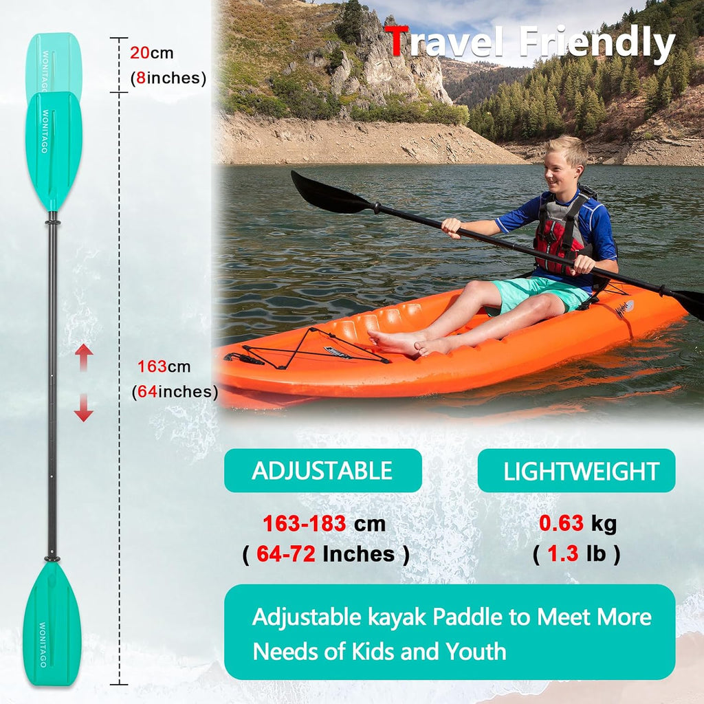 Kayak Paddle for Kid, Adjustable Kayaking Oar for Child and Youth